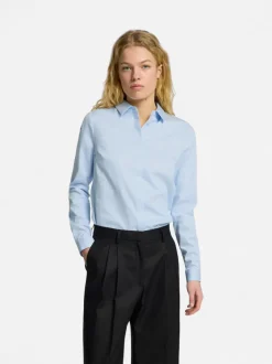 Selected Femme naisten paitapusero, SLFROMIE LS FITTED SHIRT Light Blue