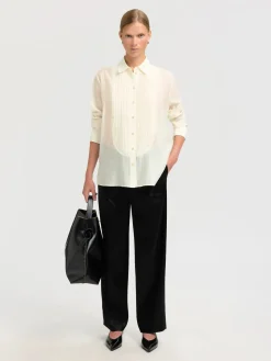 Selected Femme naisten paitapusero SLFIRIS RELAXED LS SHIRT B, Angora
