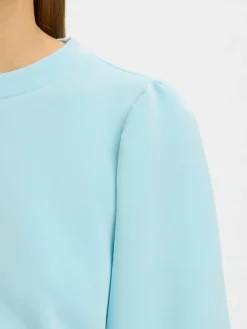 Selected Femme Naisten Pusero SLFTENNY 3/4 SWEAT TOP NOOS, Blue Glow