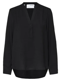 Selected Femme Naisten Pusero, SLFMIVIA LS TOP B Musta