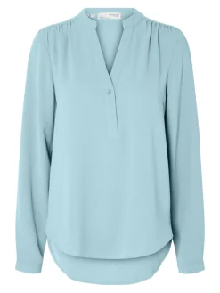 Selected Femme Naisten Pusero, SLFMIVIA LS TOP B, Blue Glow