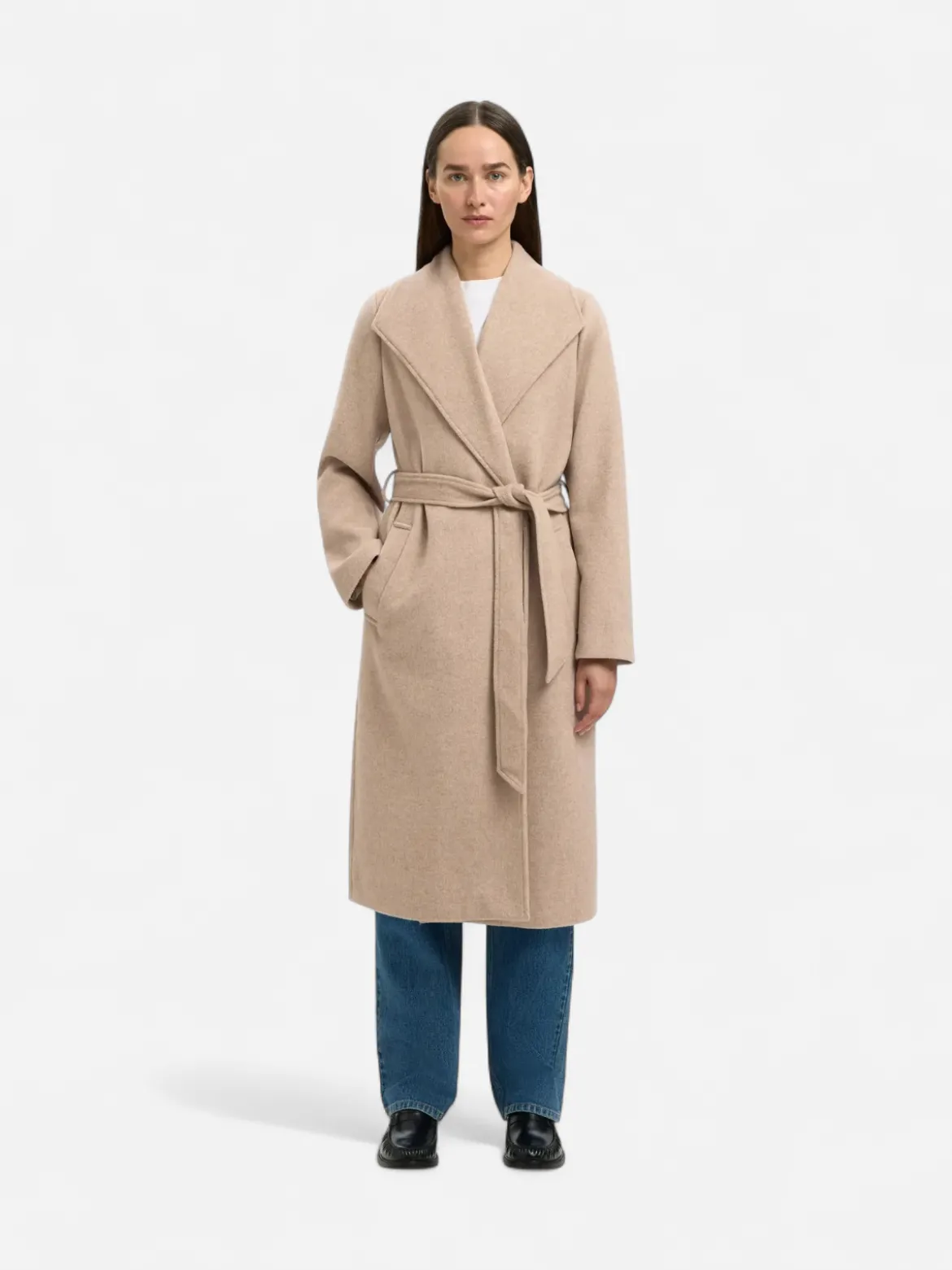 Selected Femme naisten takki, SLFROSA LANO COAT Sandshell Melange