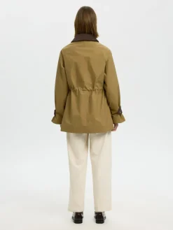 Selected Femme naisten takki SLWWilma Waxed Clair Jacket NOOS, Tigers Eye