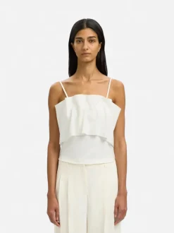 Selected Femme naisten toppi Slfneville Pleated Bandeau Top B, Snow White