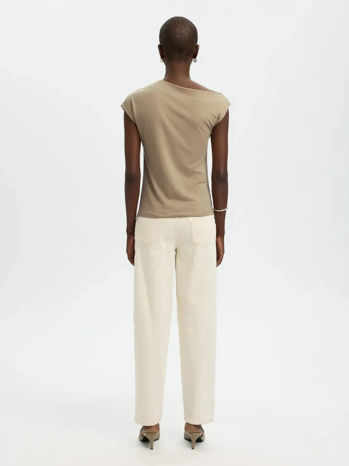 Selected Femme naisten toppi SLFMOLLY SS Top, Weathered Teak