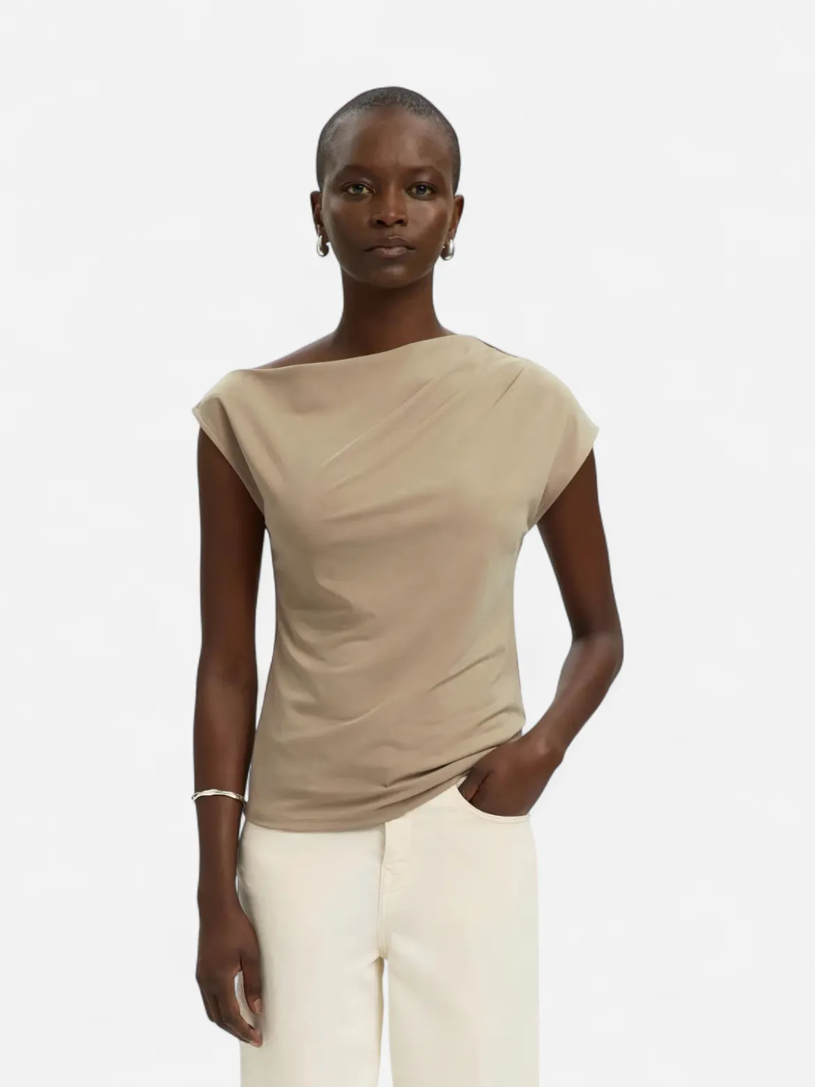 Selected Femme naisten toppi SLFMOLLY SS Top, Weathered Teak