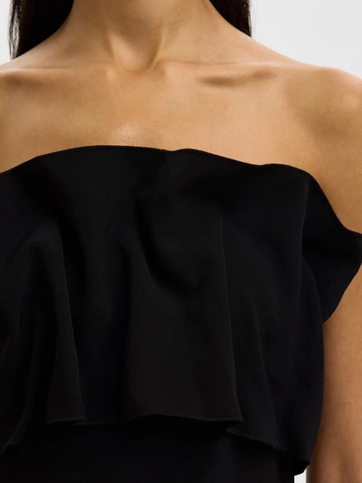 Selected Femme naisten toppi Slfneville Pleated Bandeau Top B, Black
