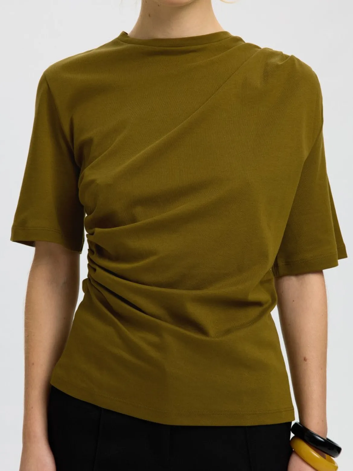 Selected Femme naisten T-paita Taj Light Twist Tee, Fir Green
