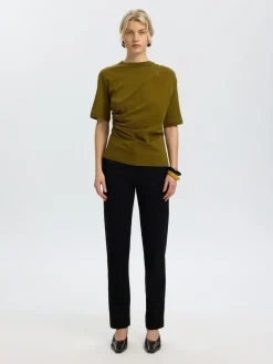 Selected Femme naisten T-paita Taj Light Twist Tee, Fir Green
