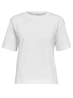 Selected Femme Naisten T-Paita, SLFESSENTIAL SS BOXY TEE NOOS Bright White