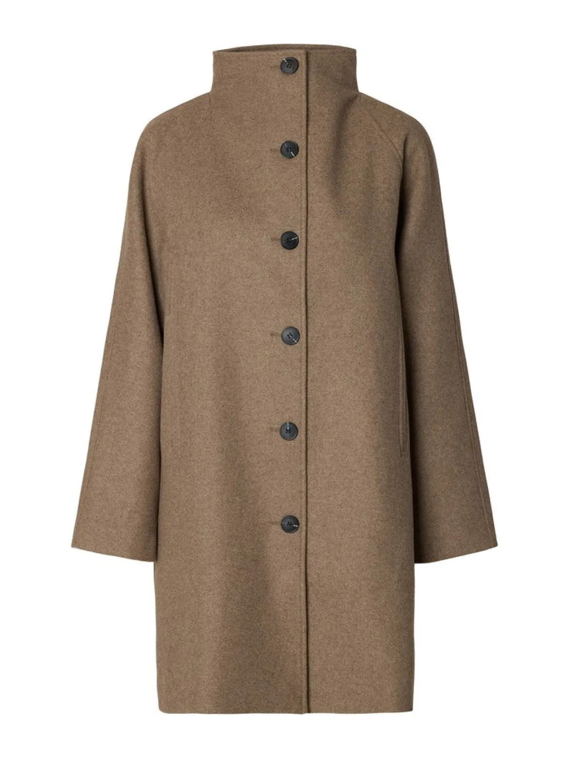 Selected Femme naisten villakangastakki Zia-Vinni Wool Blend Coat, Fallen Rock Melange
