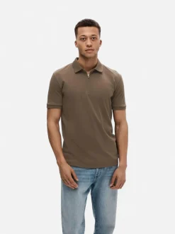 Selected Homme Fave Zip Polo Keskiruskea