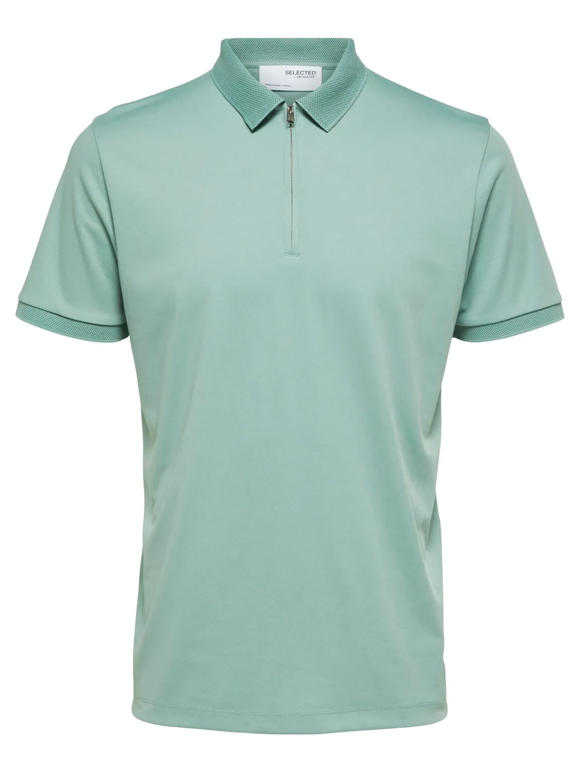Selected Homme Fave Zip Polo Limenvihreä