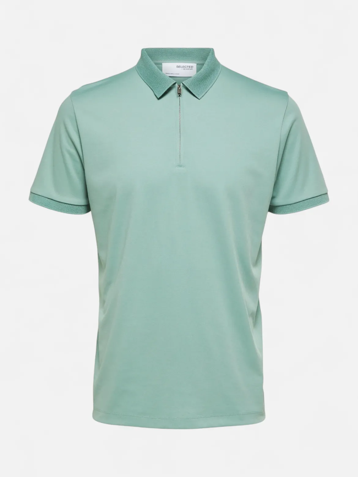 Selected Homme Fave Zip Polo Limenvihreä
