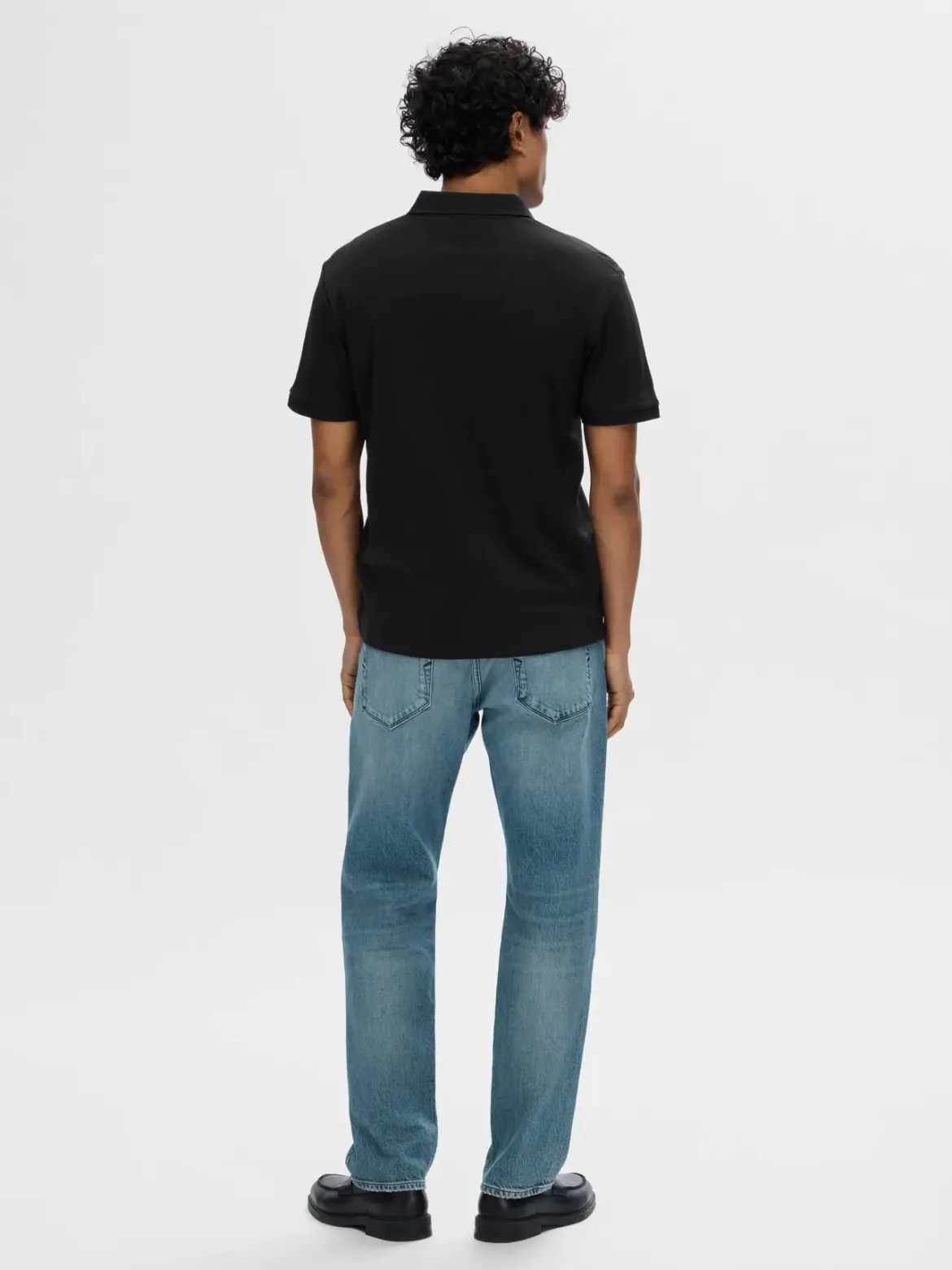 Selected Homme Fave Zip Polo Musta