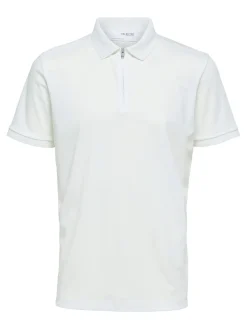 Selected Homme Fave Zip Polo Valkoinen