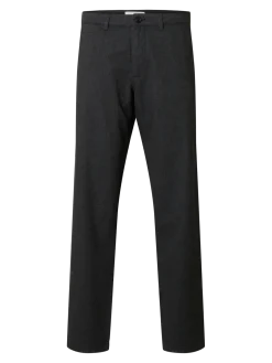 Selected housut, MILES BRUSHED PANTS Dark Grey Structure