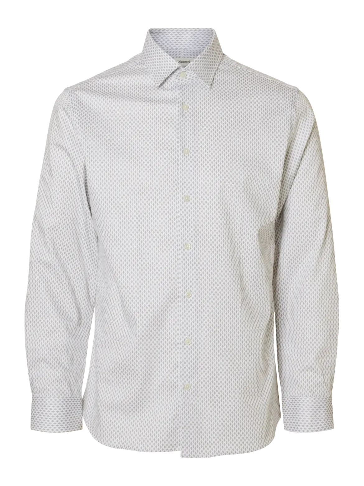 Selected kauluspaita SLHSLIM-Performance Shirt LS AOP, Bright White Diamond