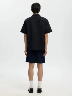 Selected lyhythihainen kauluspaita SLHRLXMONTY Texture Shirt, musta