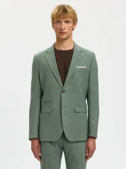 Selected miesten bleiseri SLHSlim-Oasis Linen Blz Noos, Light Green Melange