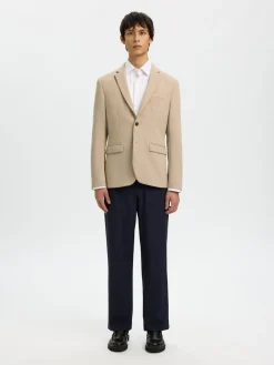 Selected miesten bleiseri SLIM-AITOR Jersey BLZ Flex, hiekka