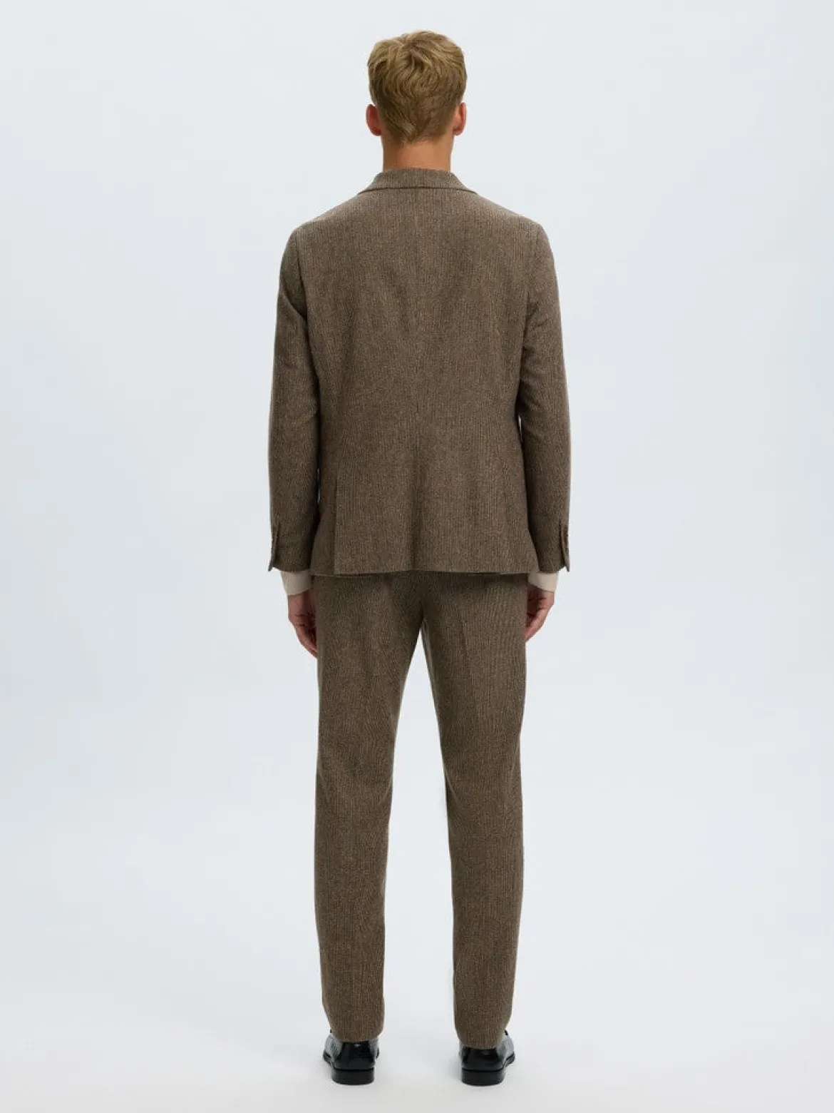 Selected miesten bleiseri Slim Reed Wool, Medium Brown Melange Check