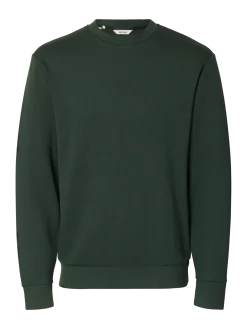 Selected miesten college, MANUEL SOFT CREW NECK Deep Forest