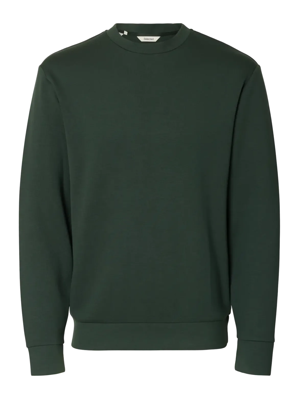 Selected miesten college, MANUEL SOFT CREW NECK Deep Forest