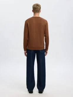 Selected miesten college, MANUEL SOFT CREW NECK Soft Silt