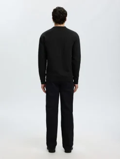 Selected miesten collegepaidat Tom Soft Crew Neck Sweat, musta