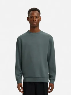 Selected miesten collegepaita MANUEL SOFT CREW NECK, Balsam Green