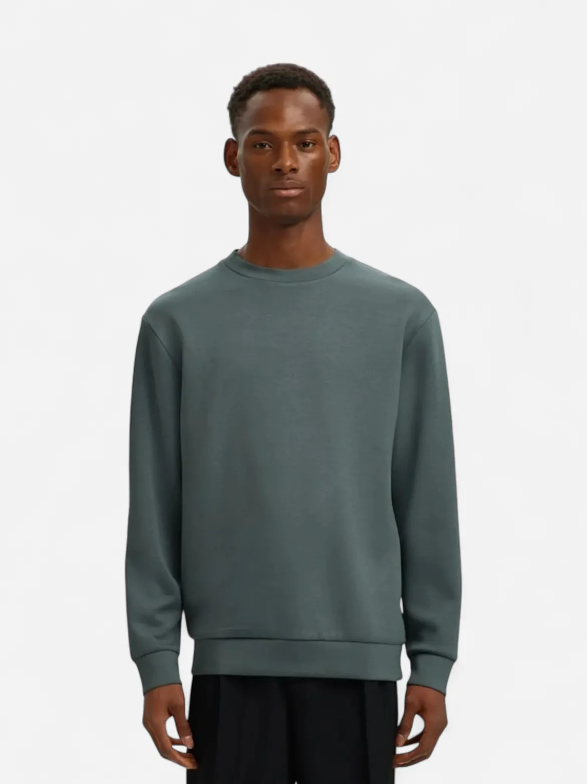 Selected miesten collegepaita MANUEL SOFT CREW NECK, Balsam Green