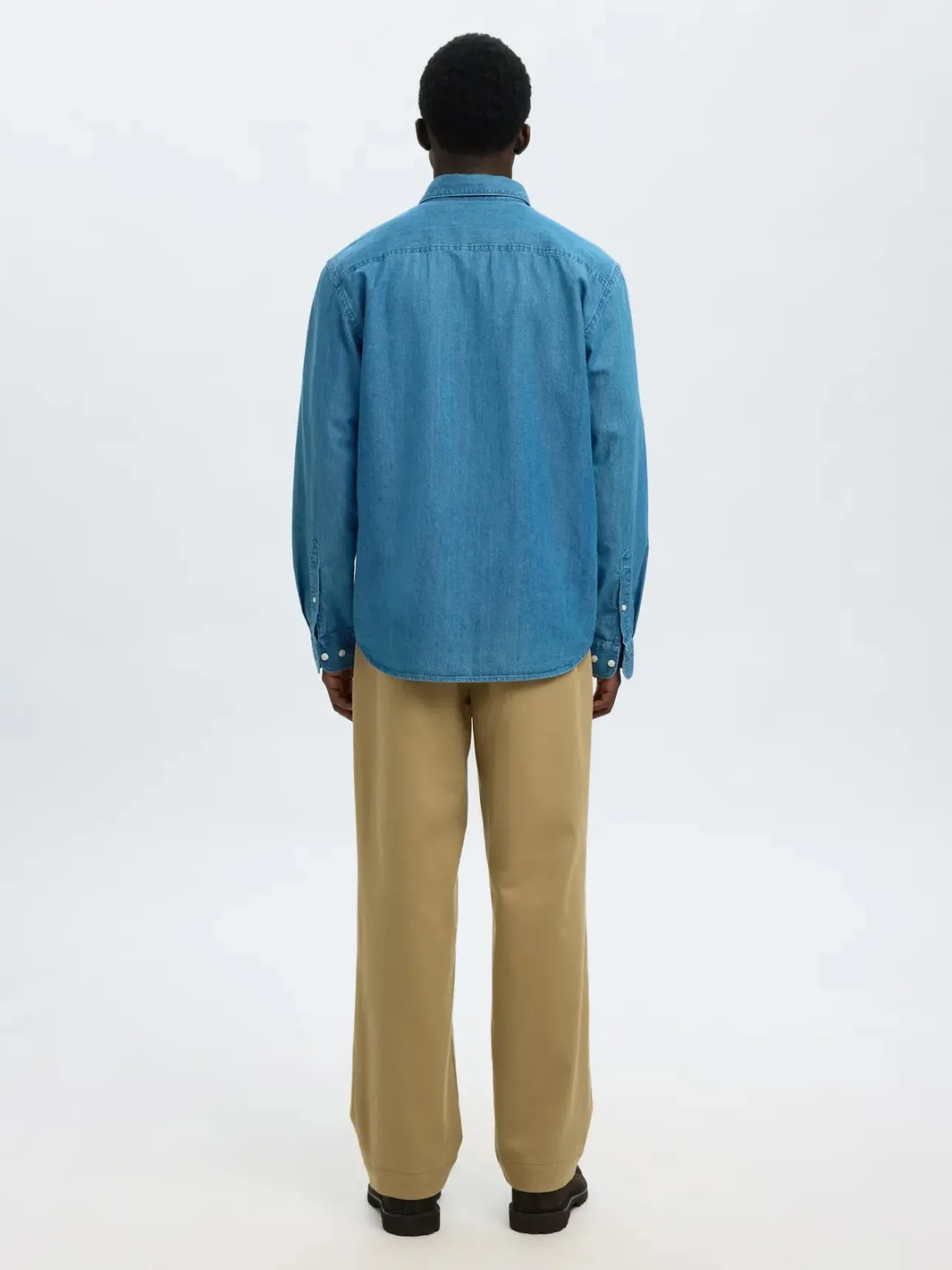 Selected miesten farkkupaita, REG CARLO DENIM LS SHIRT Medium Blue Denim