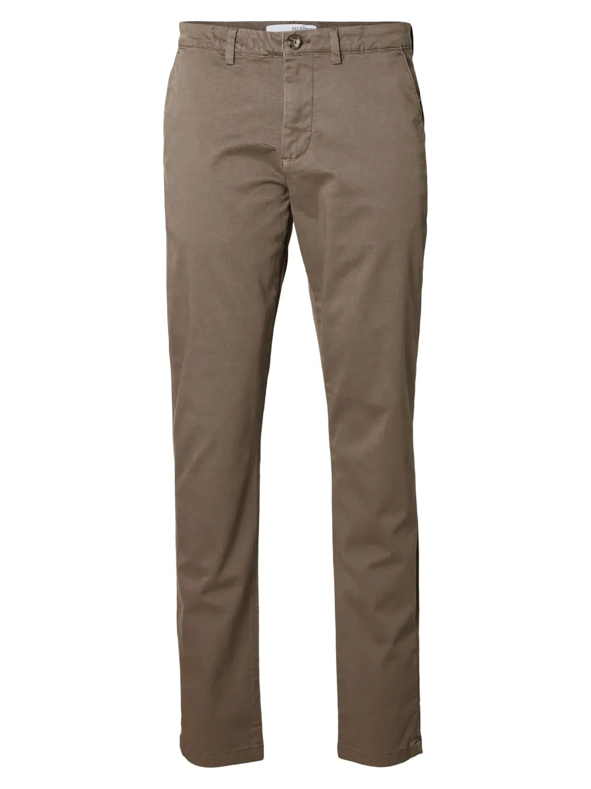 Selected, Miesten Housut, NEW MILES FLEX CHINO NOS Tummanruskea