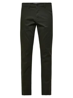 Selected, Miesten Housut, NEW MILES FLEX CHINO NOS Armeijanvihreä