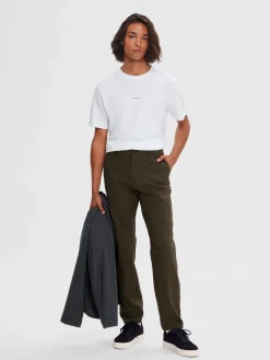 Selected, Miesten Housut, NEW MILES FLEX CHINO NOS Armeijanvihreä