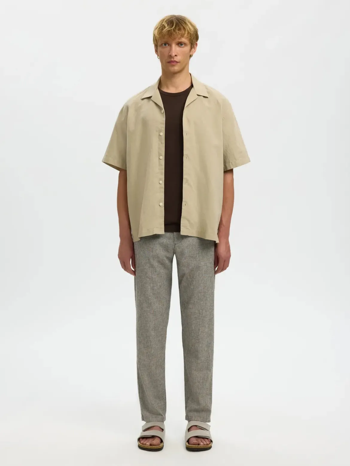 Selected miesten housut SLH172-SLIMTAPE Brody Linen Pant, Delicioso