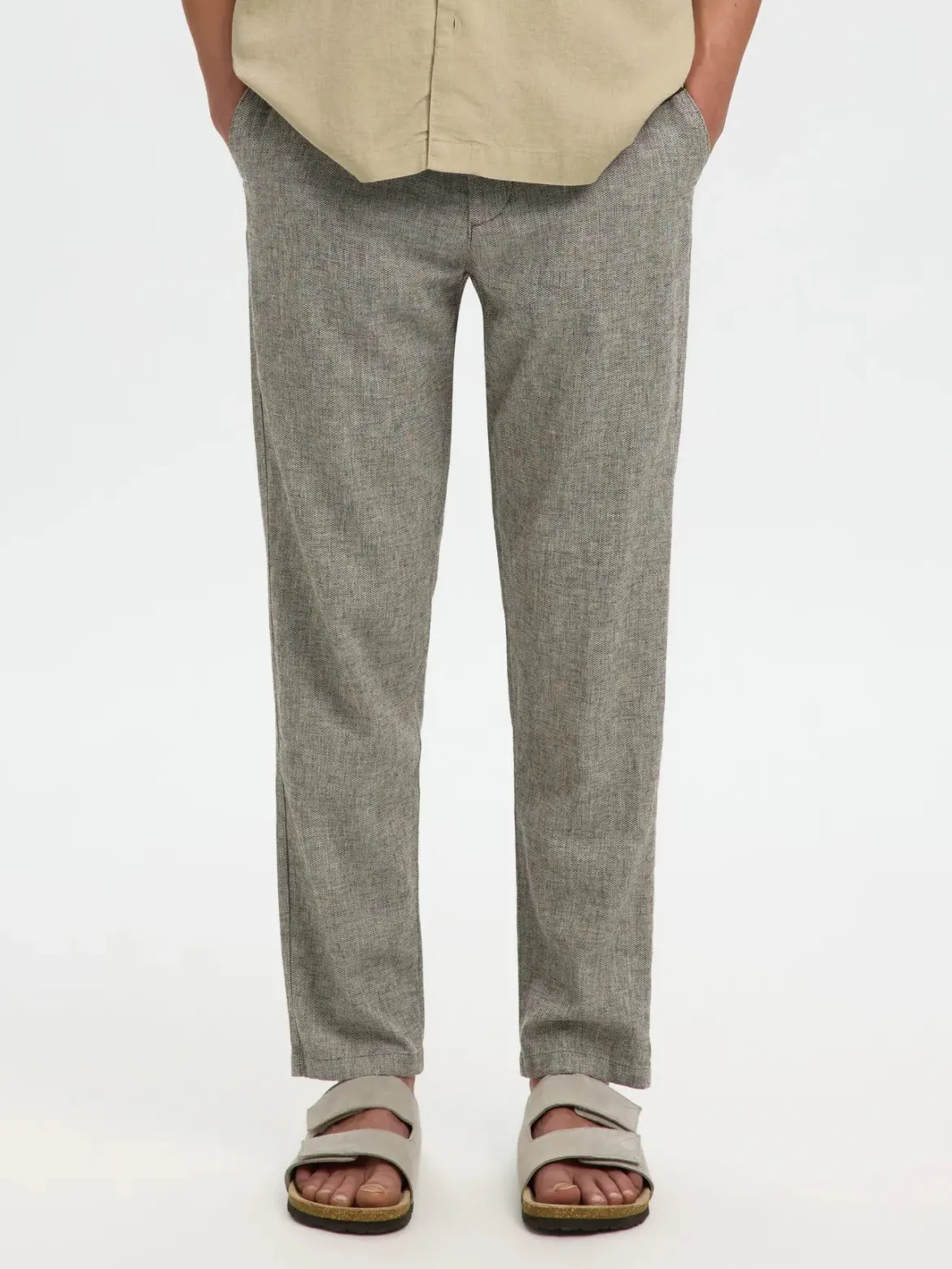 Selected miesten housut SLH172-SLIMTAPE Brody Linen Pant, Delicioso