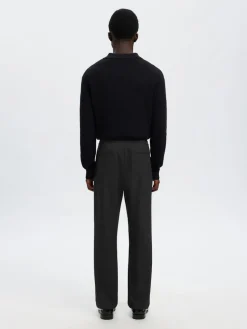 Selected miesten housut SLH196-Straight Robert String Pant, musta