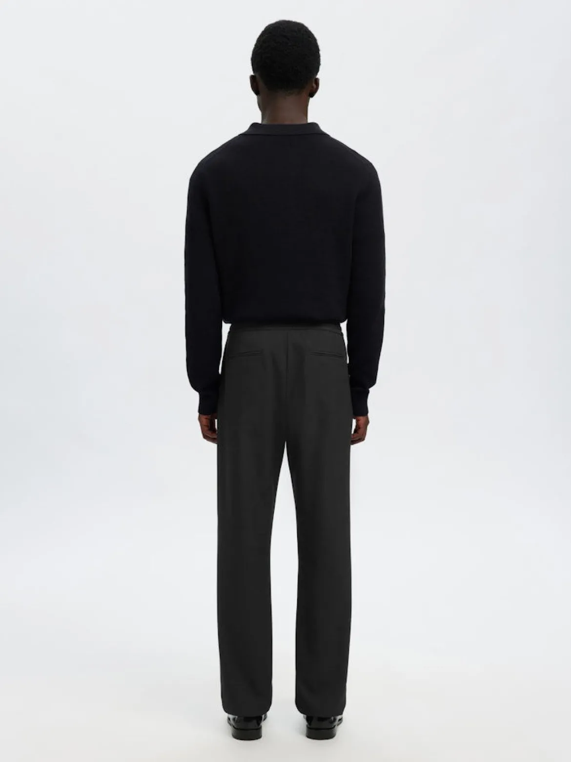Selected miesten housut SLH196-Straight Robert String Pant, musta