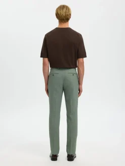 Selected miesten housut SLHSLIM-OASIS Linen, Light Green Melange