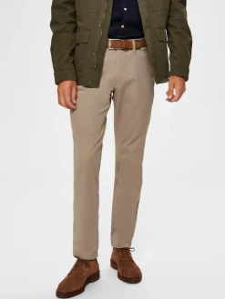 Selected Miesten Housut, Slim Miles Flex NOS Beige