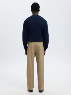 Selected miesten housut SLM220-LOOSE Finn Flex Pants, greige