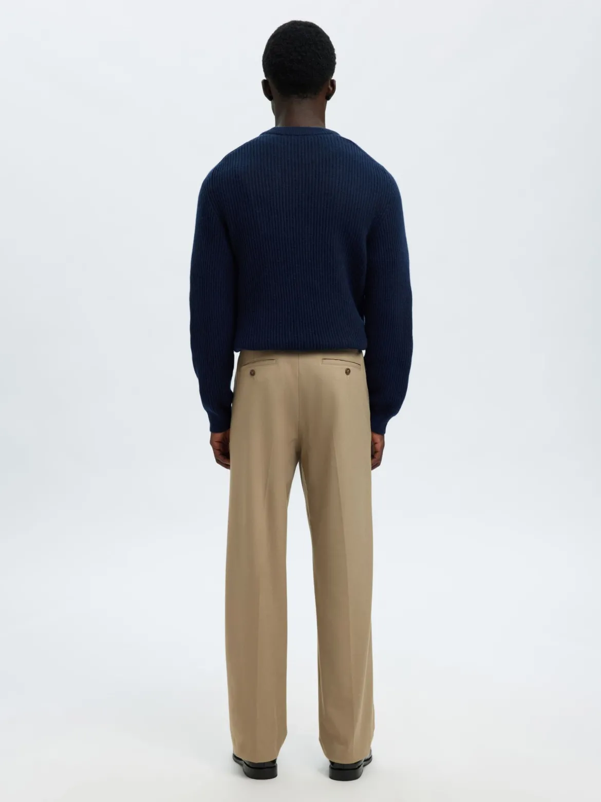 Selected miesten housut SLM220-LOOSE Finn Flex Pants, greige