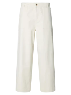 Selected miesten housut 260 Wide-Leg Hotel Amour, Egret