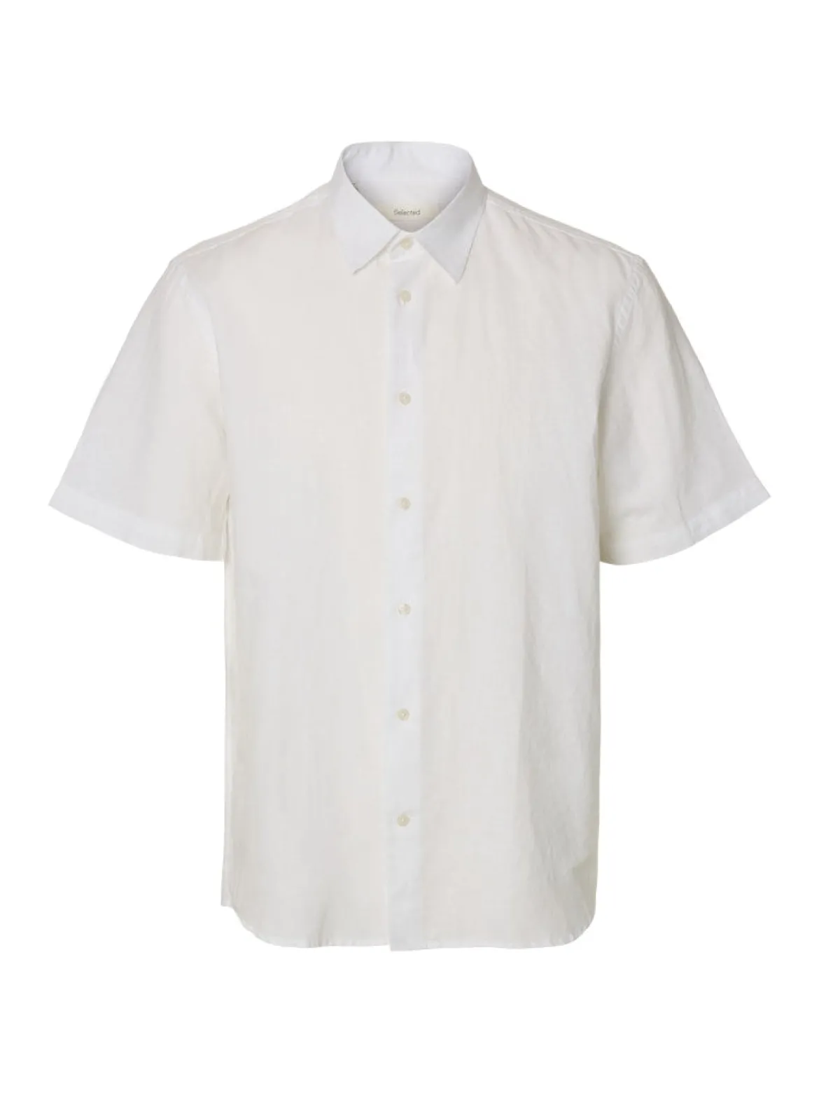 Selected miesten kauluspaita SlhRegClay Linenblend, Bright White