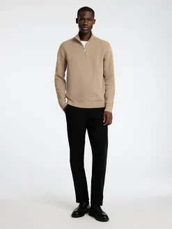 Selected Miesten Neulepusero DANE LS KNIT STRUCTURE HALF ZIP, Kelp