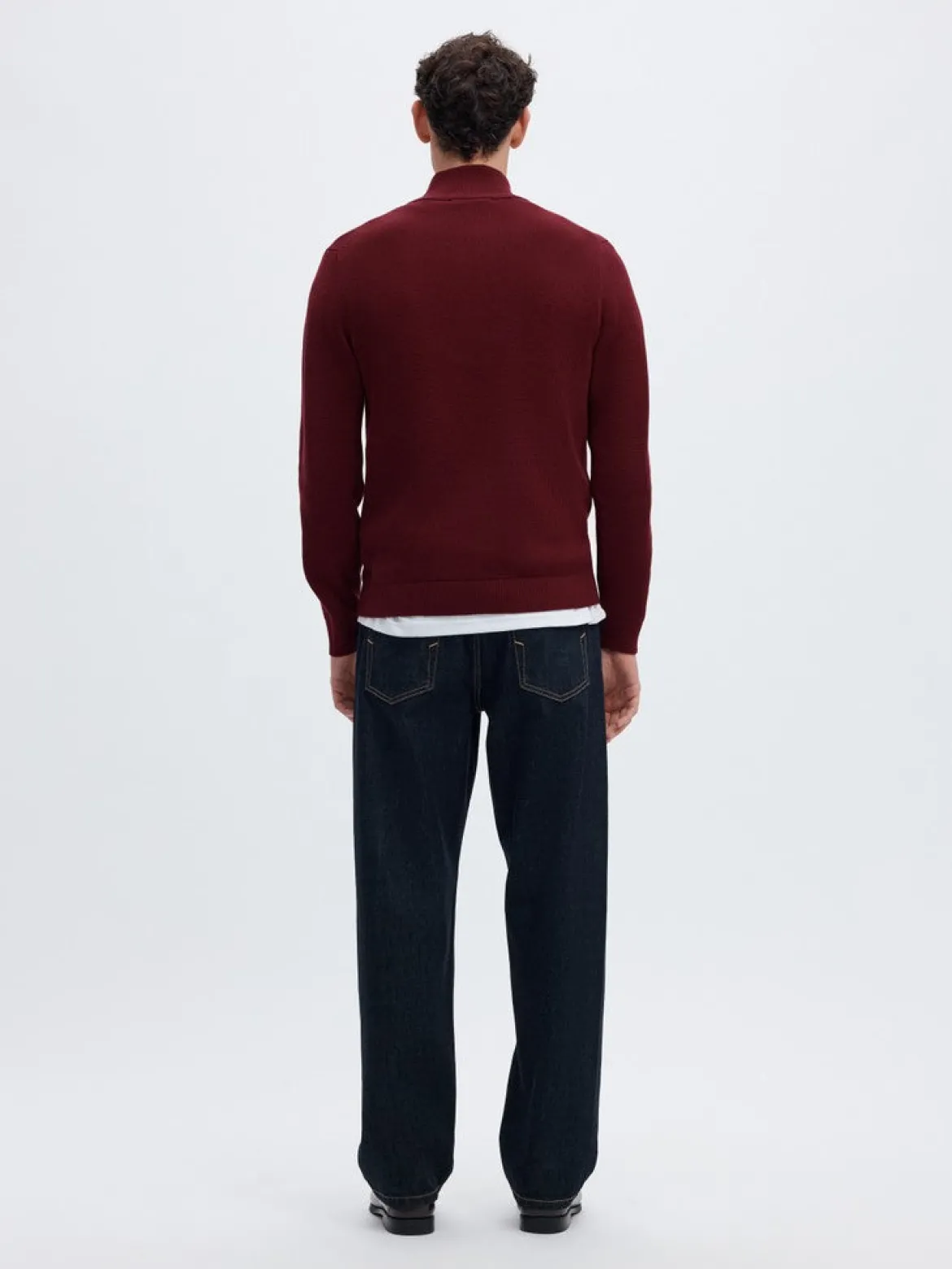 Selected miesten neulepusero Dane Half Zip, Tawny Port