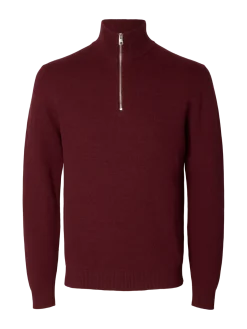 Selected miesten neulepusero Dane Half Zip, Tawny Port