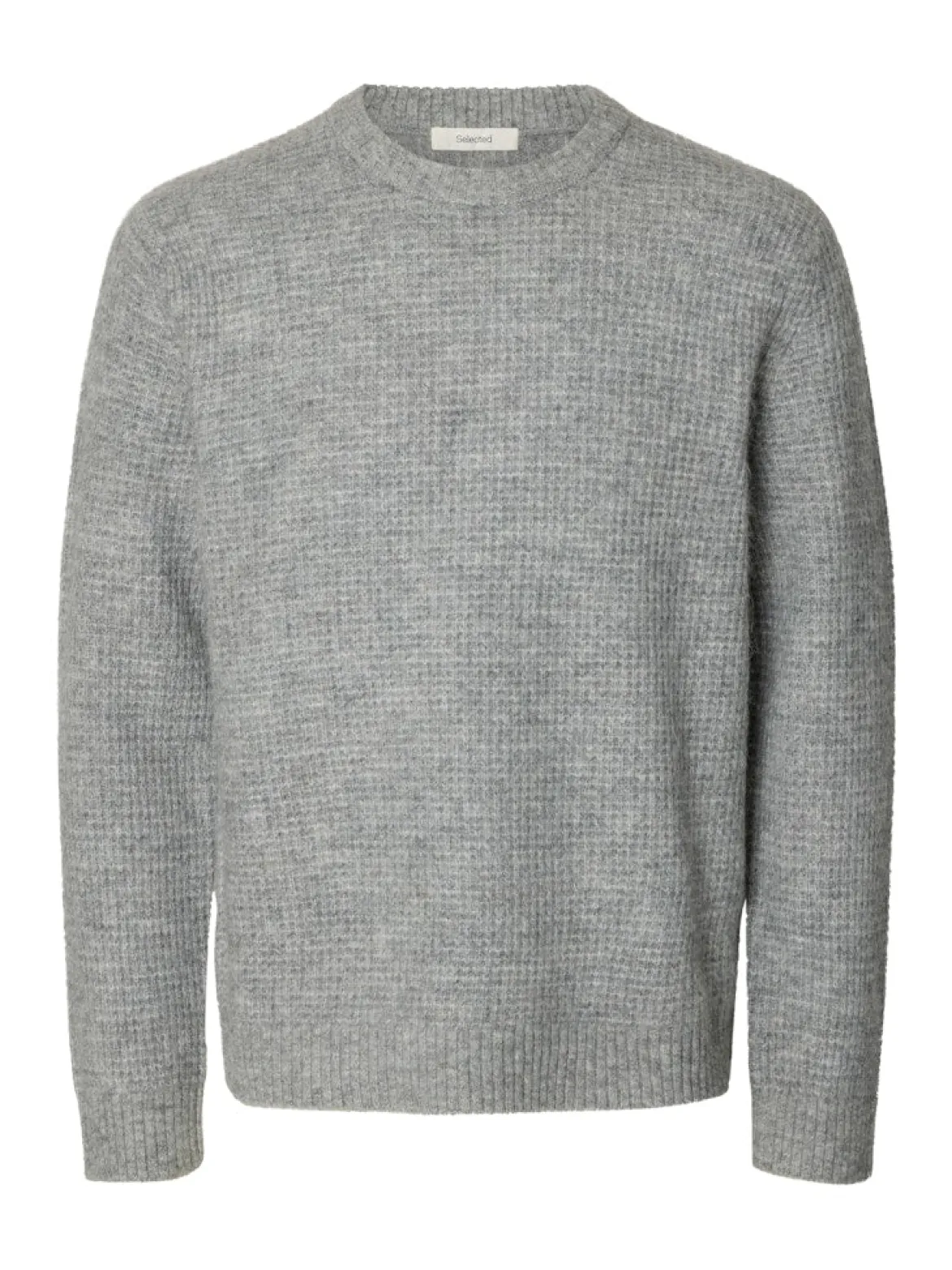 Selected miesten neulepusero Rai, Light Grey Melange